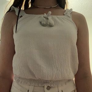 White Cropped Tank Top
